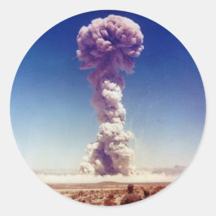 Pegatina Redonda La operación de prueba de las armas nucleares