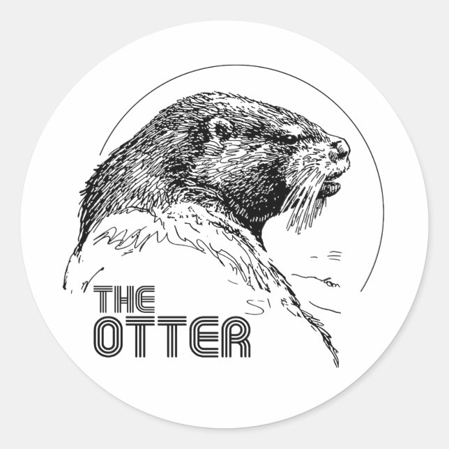 PEGATINA REDONDA LA OTTER VINTAGE (Anverso)