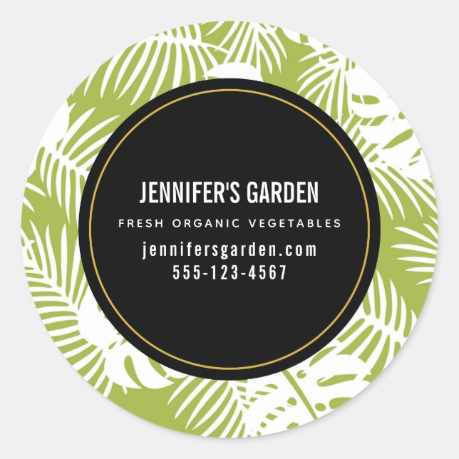 Pegatina Redonda La paleta verde deja el negocio del patrón de selv (Anverso)