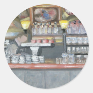 Pegatina Redonda La Palette Cafe