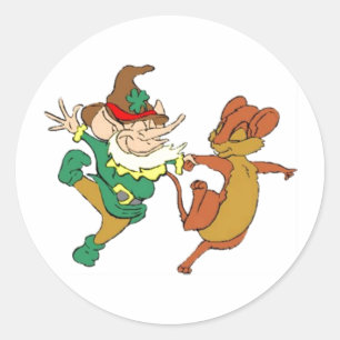 Pegatina Redonda La pareja extraña de St. Paddy