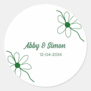 Pegatina Redonda La pareja perfecta añade nombre fecha textura sí