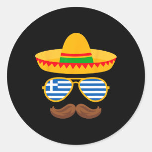 Pegatina Redonda La Pascua Griega Sungles Cinco De Mayo Niños Mexic