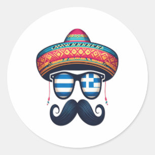 Pegatina Redonda La Pascua Griega Sungles Cinco De Mayo Niños Mexic
