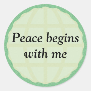 Pegatina Redonda La paz comienza conmigo