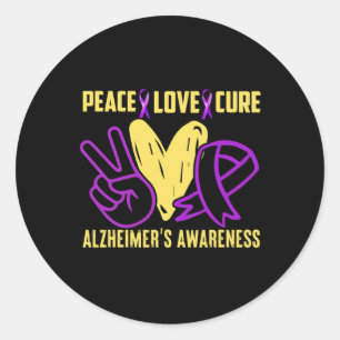 Pegatina Redonda La paz cura el amor Alzheimer