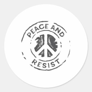 Pegatina Redonda La Paz Y La Resistencia A Los Camisas - Protesta P