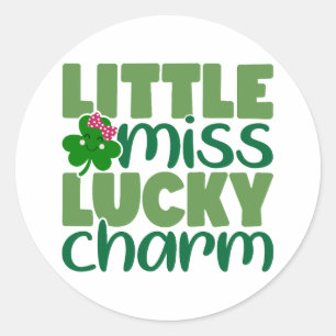 Pegatina Redonda La pequeña Miss Lucky Charm 🍀 ✨