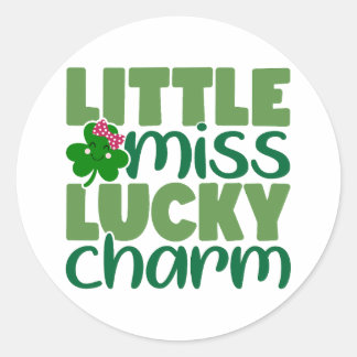 Pegatina Redonda La pequeña Miss Lucky Charm 🍀 ✨