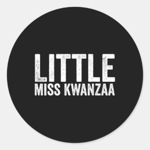 Pegatina Redonda La Pequeña Señorita Kwanzaa Traje Para Los Niños C