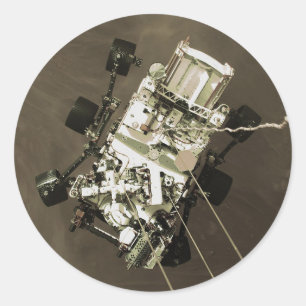 Pegatina Redonda La perseverancia llega a Marte