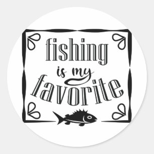 Pegatina Redonda La pesca es mi cita favorita