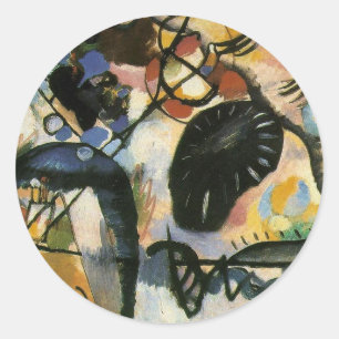 Pegatina Redonda la pintura de Wassily Kandinsky, mancha negra,