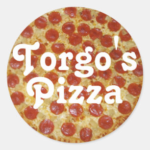 Pegatina Redonda La pizza de torgo