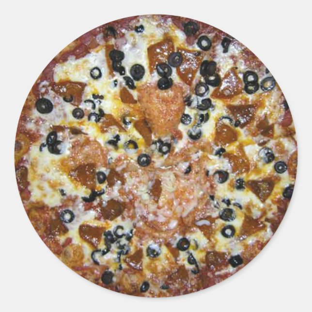 Pegatina Redonda La pizza de Works (Anverso)