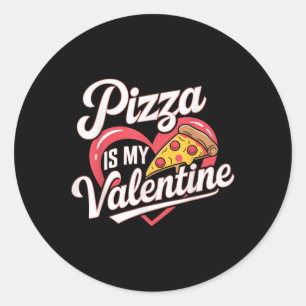 Pegatina Redonda La pizza es mi corazón Día de San Valentín de San