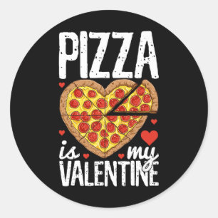 Pegatina Redonda La pizza es mi corazón Día de San Valentín de San 