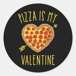 Pegatina Redonda La pizza es mi corazón Día de San Valentín de San 
