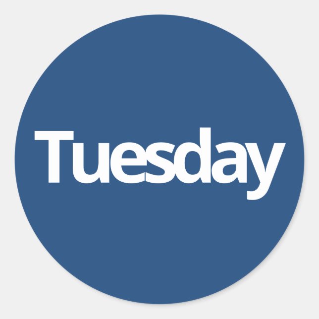 Pegatina Redonda La planificación del martes día suministros sencil (Anverso)