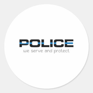 Pegatina Redonda La policía sirve para proteger