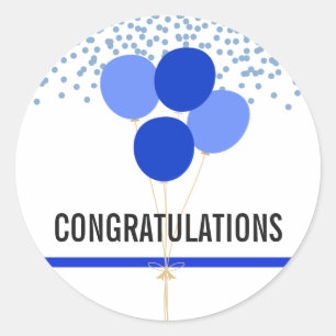 Pegatina Redonda La policía va de fiesta la enhorabuena temática