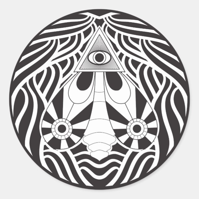 Pegatina Redonda La polilla de todos los que ven (Anverso)