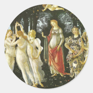 Pegatina Redonda La Primavera de Sandro Botticelli