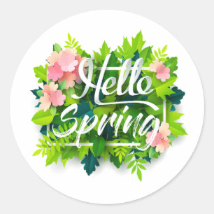 Pegatina Redonda La primavera ha llegado