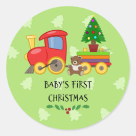 Pegatina Redonda La primera Navidad del bebé