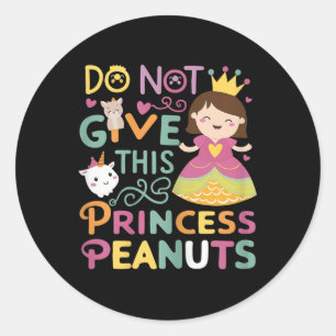 Pegatina Redonda La Princesa De La Escuela Primaria Y La Alergia De
