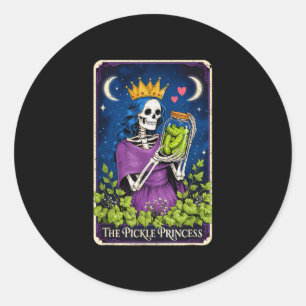 Pegatina Redonda La princesa del pepinillo carta del tarot amante m