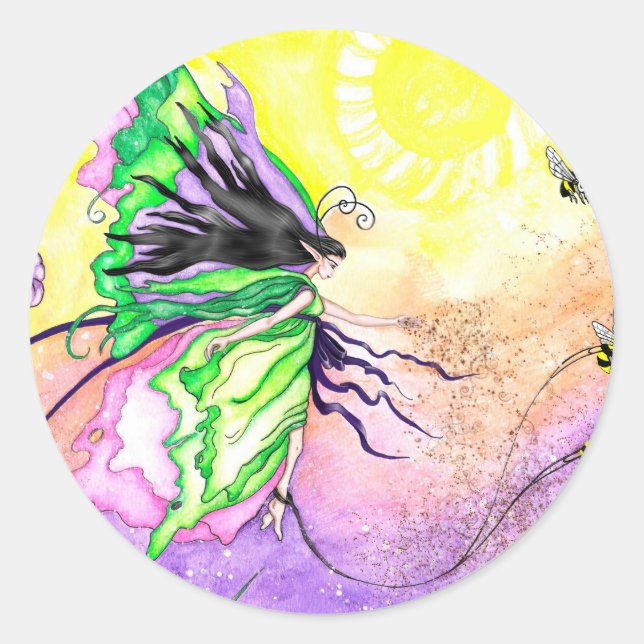 Pegatina Redonda La Prominada de la Polinización (Anverso)