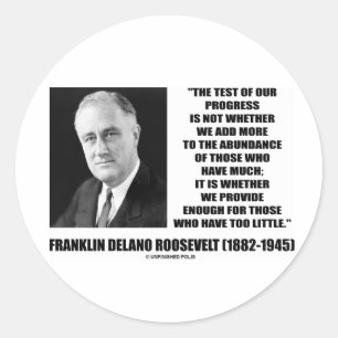 Pegatina Redonda La prueba de nuestro progreso añade proporciona