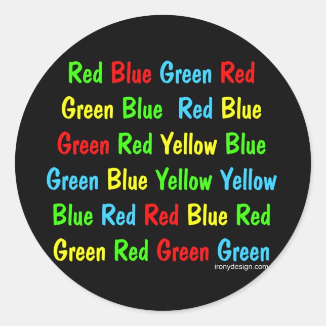 Pegatina Redonda La prueba de stroop (Anverso)