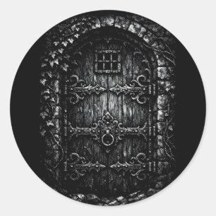 Pegatina Redonda La puerta del mago — por BurnsInHell