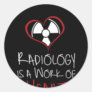 Pegatina Redonda La Radiología Es Una Obra Del Corazón