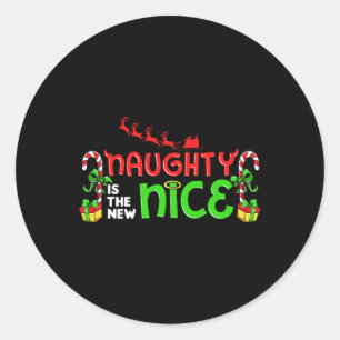 Pegatina Redonda La Rata Es El Nuevo Navidad Bonito Santa Naughty O