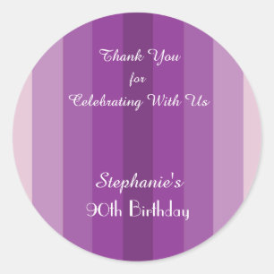 Pegatina Redonda La raya púrpura le agradece pegatina, personaliza