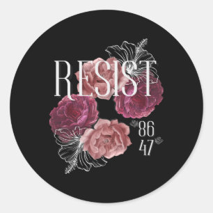 Pegatina Redonda La resistencia floral no es mi presidente 86 47 An
