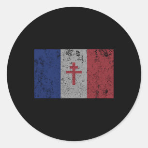 Pegatina Redonda La Resistencia La Bandera Francesa Francia Paris W