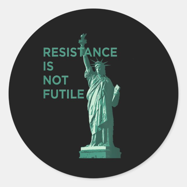 Pegatina Redonda La resistencia no es un gráfico fútil (Anverso)