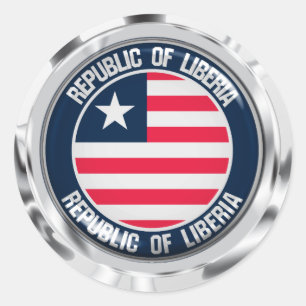 Pegatina Redonda La Ronda de Liberia Emblem