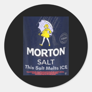 Pegatina Redonda La sal derrite el hielo sal morton chica con parag