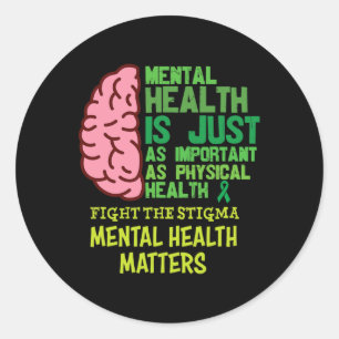 Pegatina Redonda La Salud Es Tan Importante Como La Pro Mental Físi