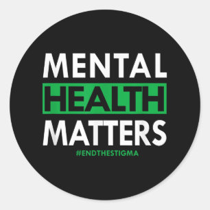 Pegatina Redonda La Salud Mental Acaba Con La Conciencia Sobre El E