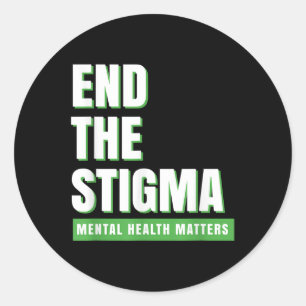 Pegatina Redonda La Salud Mental Acaba Con La Conciencia Sobre El E
