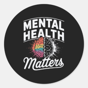 Pegatina Redonda La Salud Mental Es Conciencia Sobre Las Enfermedad