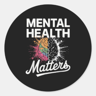 Pegatina Redonda La Salud Mental Es Conciencia Sobre Las Enfermedad