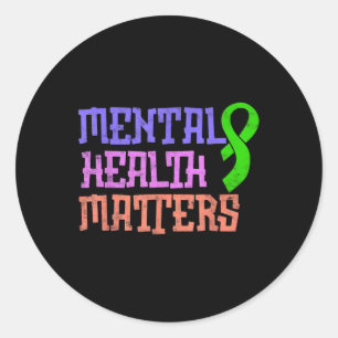 Pegatina Redonda La Salud Mental Es Conciencia Sobre Las Enfermedad