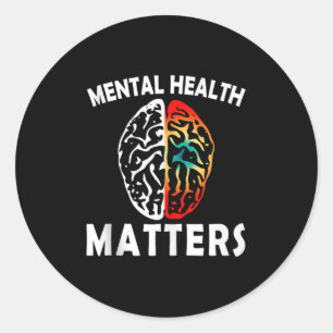 Pegatina Redonda La Salud Mental Es Un Consentimiento De Salud Ment